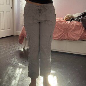 Women's Grey and White Trousers